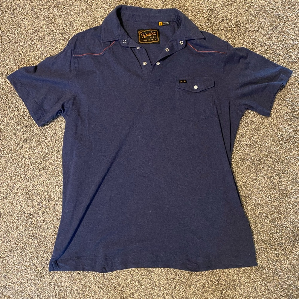 Men’s Large Howler Bros Pearl Snap Collared Shirt